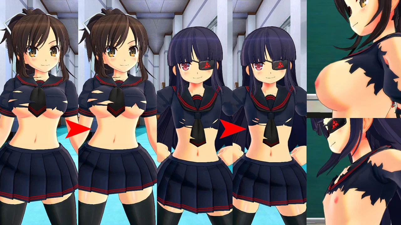 閃乱カグラ Burst Re:Newal Hebijo Uniform (Damaged w Kneesocks).7z mod