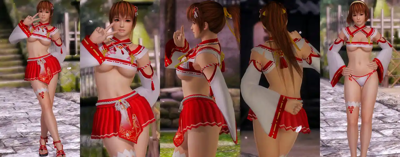 デッドオアアライブ5ラストラウンド かすみ Kasumi DOAXVV Red Plum Shrine Visit mod