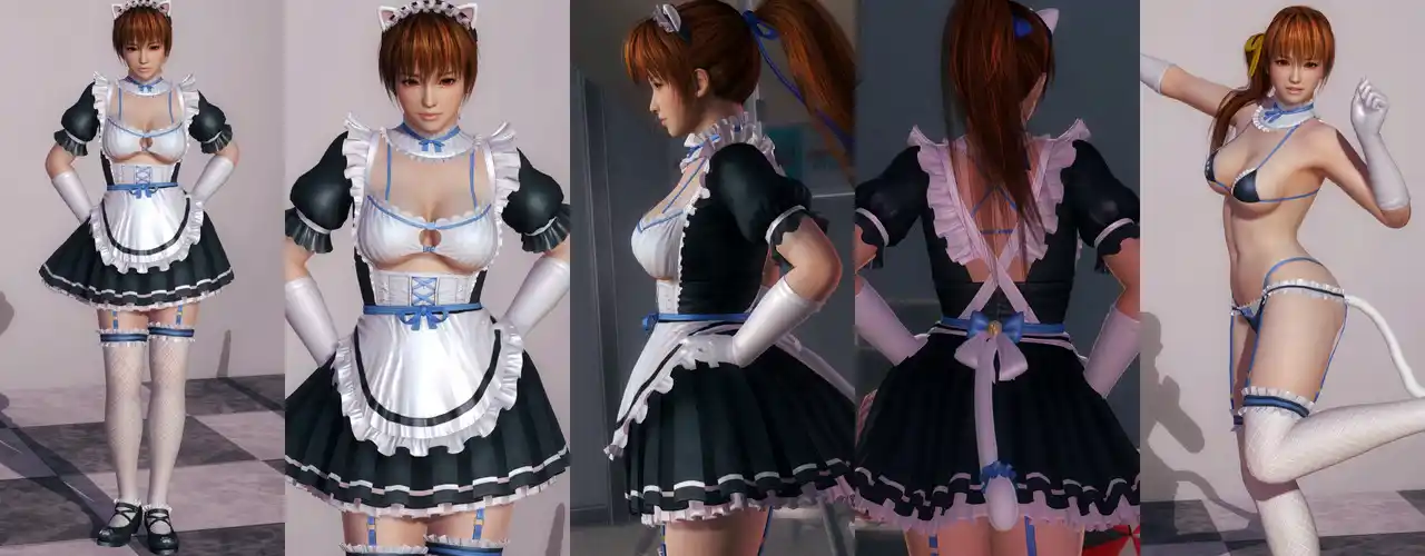 デッドオアアライブ5ラストラウンド かすみ Kasumi DOAXVV Whimsical Nyan Maid White mod
