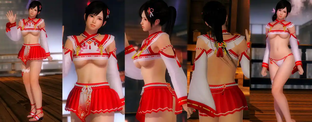デッドオアアライブ5ラストラウンド こころ Kokoro DOAXVV Red Plum Shrine Visit mod