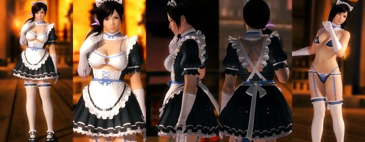 デッドオアアライブ5ラストラウンド こころ Kokoro DOAXVV Whimsical Nyan Maid White mod
