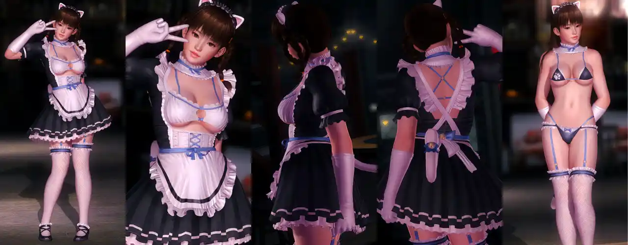 デッドオアアライブ5ラストラウンド レイファン Leifang DOAXVV Whimsical Nyan Maid White mod