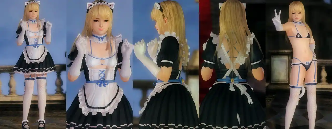 デッドオアアライブ5ラストラウンド マリー・ローズ Marie DOAXVV Whimsical Nyan Maid White mod