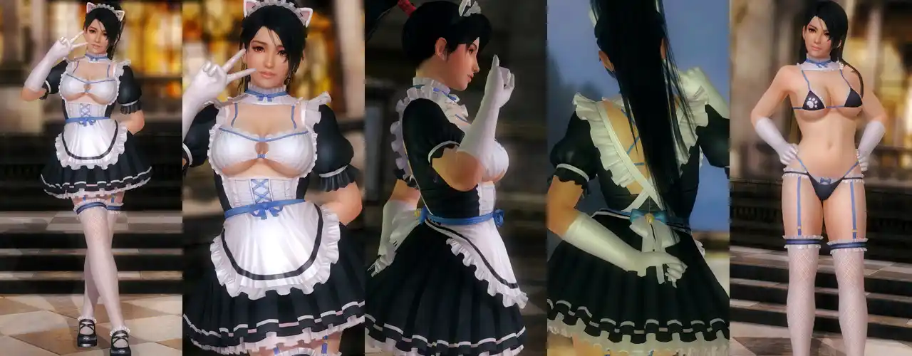 デッドオアアライブ5ラストラウンド 紅葉 Momiji DOAXVV Whimsical Nyan Maid White mod