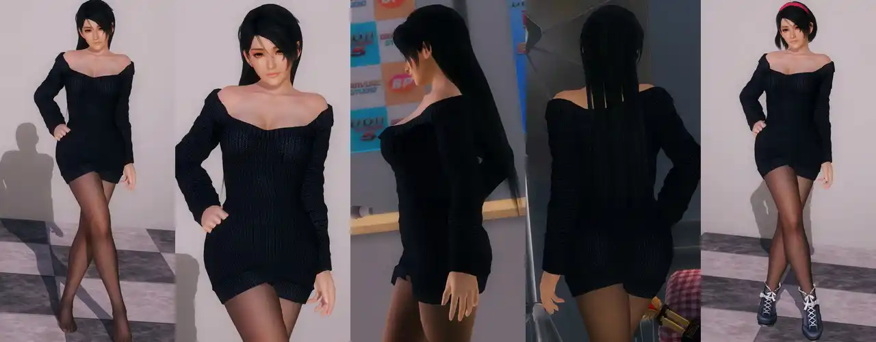 デッドオアアライブ5ラストラウンド 紅葉 Momiji DOAX Sweater Dress mod