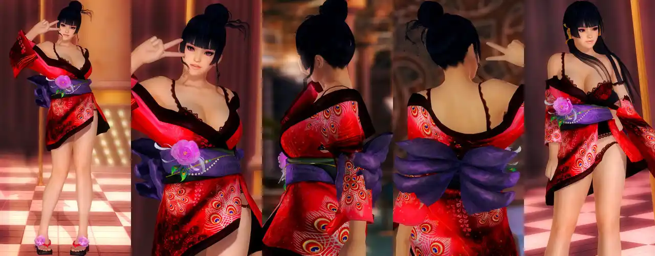 デッドオアアライブ5ラストラウンド 女天狗 Nyotengu DOAXVV Red Peacock mod