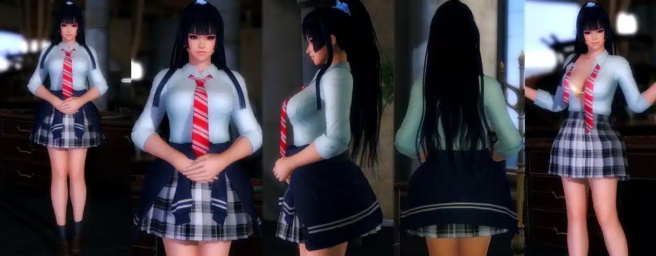 デッドオアアライブ5ラストラウンド 女天狗 Nyotengu DOAXVV Spring School Wear mod