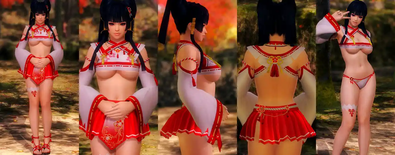 デッドオアアライブ5ラストラウンド 女天狗 Nyotengu DOAXVV Red Plum Shrine Visit mod