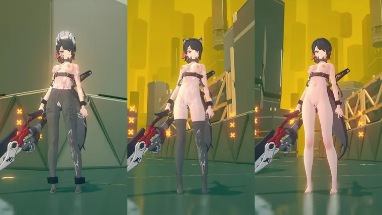 ゼンレスゾーンゼロ エレン mod Ellen cat with bodywriting