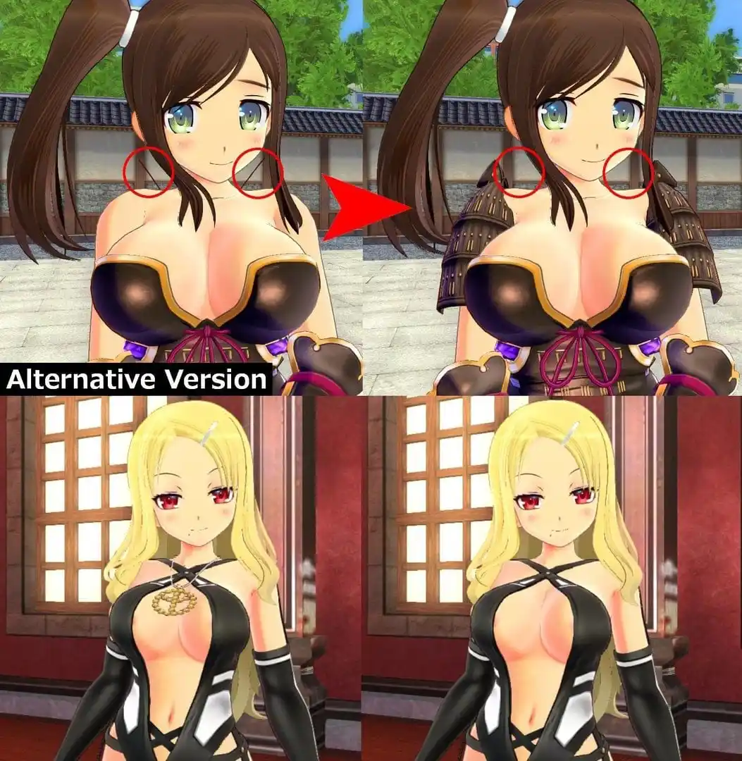 閃乱カグラ Burst Re:Newal Braless Costumes fix and option mod