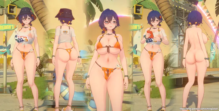 ゼンレスゾーンゼロ リン mod Belle Swimsuit Thicc
