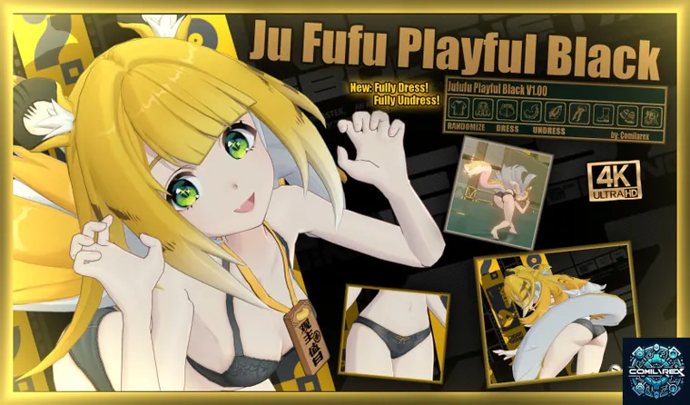 ゼンレスゾーンゼロ 橘福福 mod Ju Fufu "Playful Black" 4K + Dressup