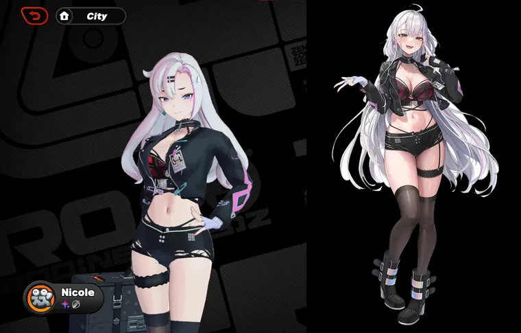 ゼンレスゾーンゼロ ニコ mod Nicole cosplays as Ember Amane from Phase Connect