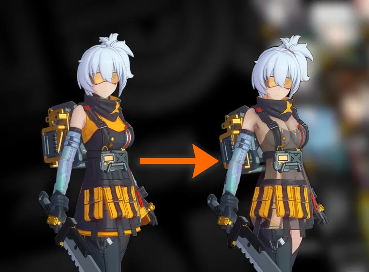 ゼンレスゾーンゼロ 11号 mod Soldier 11 See-through Dress