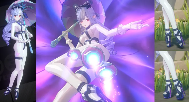 ゼンレスゾーンゼロ ビビアン mod Vivian Latex Swimsuit &amp; Ballet Heels
