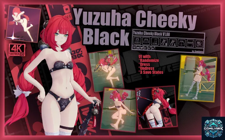 ゼンレスゾーンゼロ 柚葉 mod Yuzuha "Cheeky Black" 4K + Dressup
