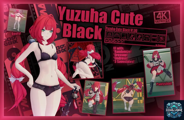 ゼンレスゾーンゼロ 柚葉 mod Yuzuha "Cute Black" 4K + Dressup
