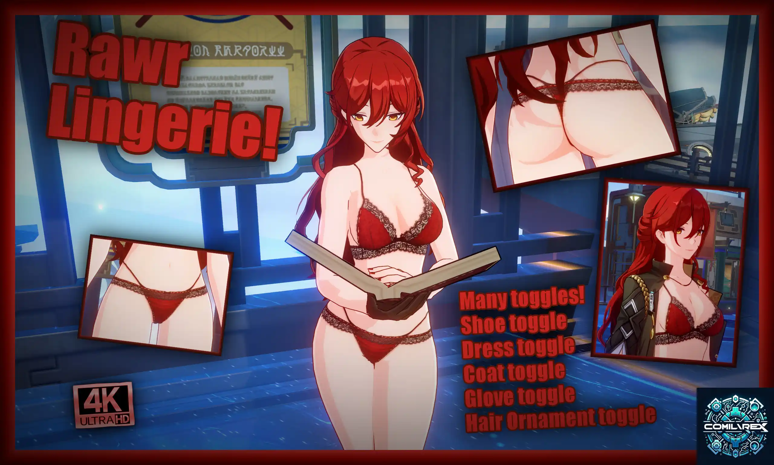 崩壊スターレイル 姫子 mod Himeko Rawr Lingerie 4K