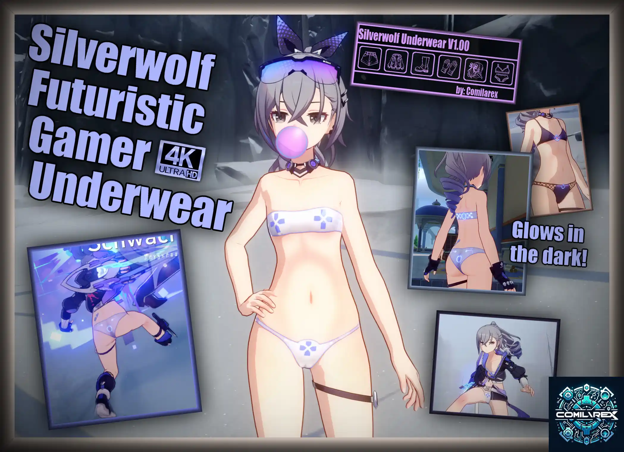 崩壊スターレイル 銀狼 mod Silverwolf Futuristic Gamer Underwear 4K