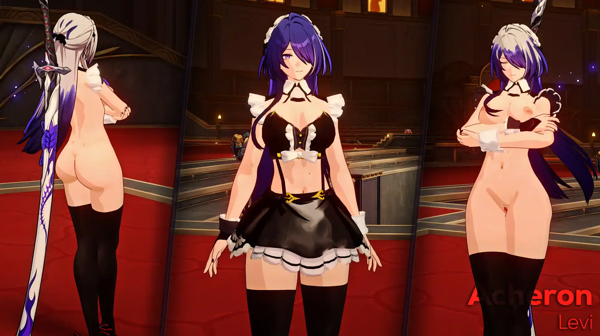 崩壊スターレイル 黄泉 mod Acheron | Maid Outfit