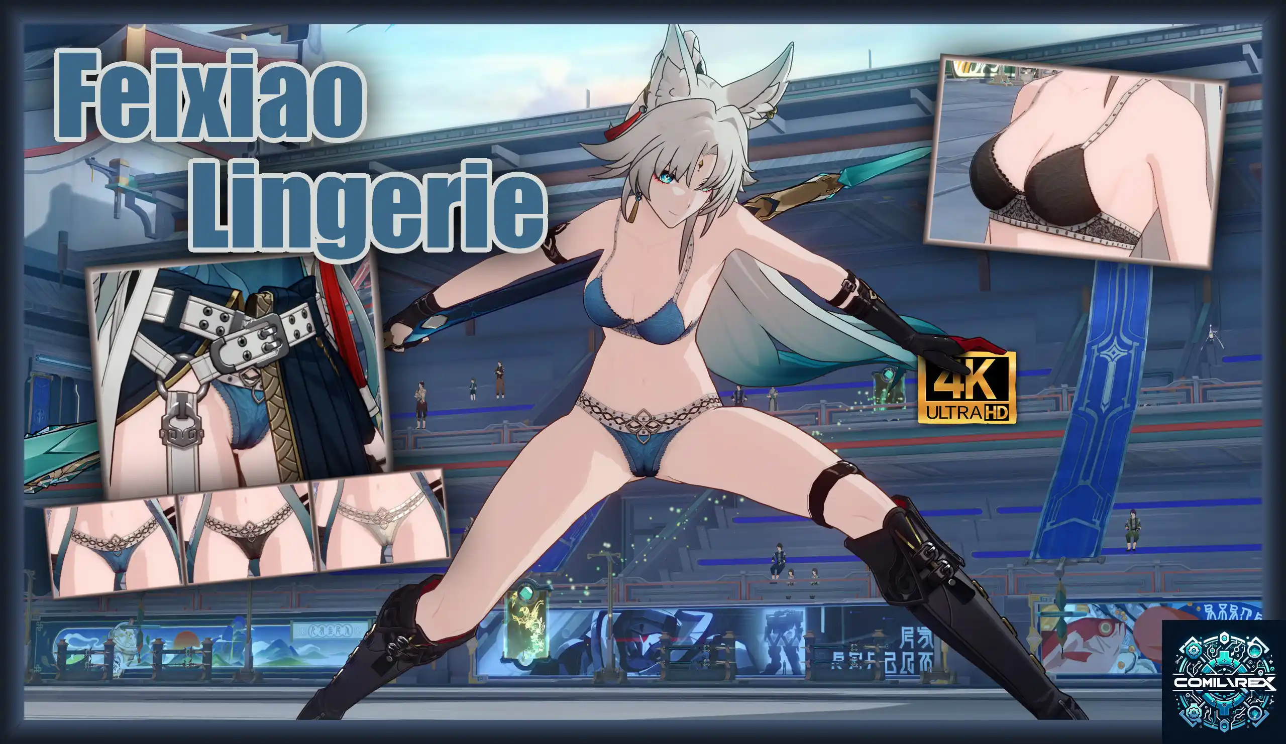 崩壊スターレイル 飛霄 mod Feixiao Strappy Lingerie 4K!