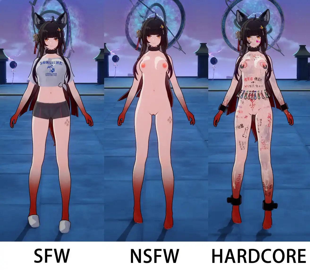 崩壊スターレイル 霊砂 mod Lingsha wolf with bodywriting