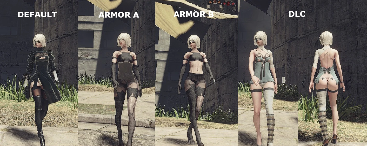 ニーアオートマタ 2B mod 2B 3 outfit in one mod