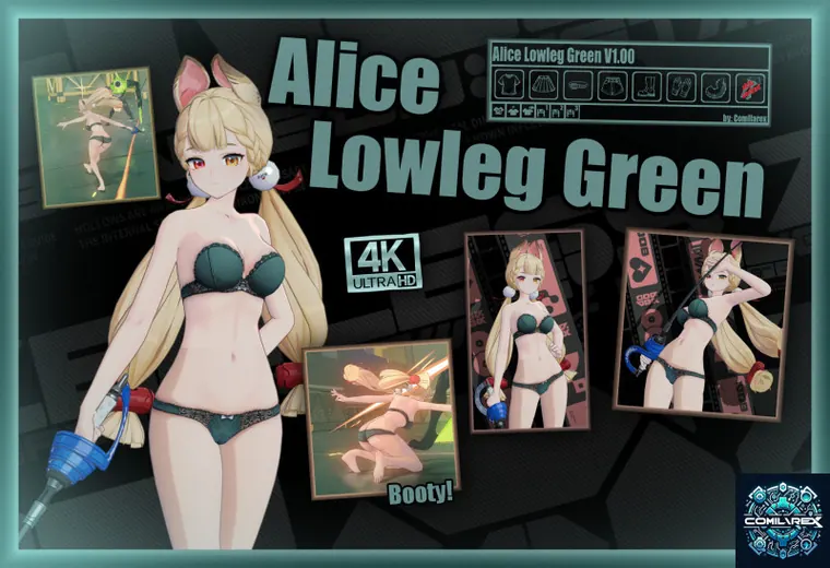 ゼンレスゾーンゼロ アリス mod Alice Lowleg Green Underwear 4K + Dressup