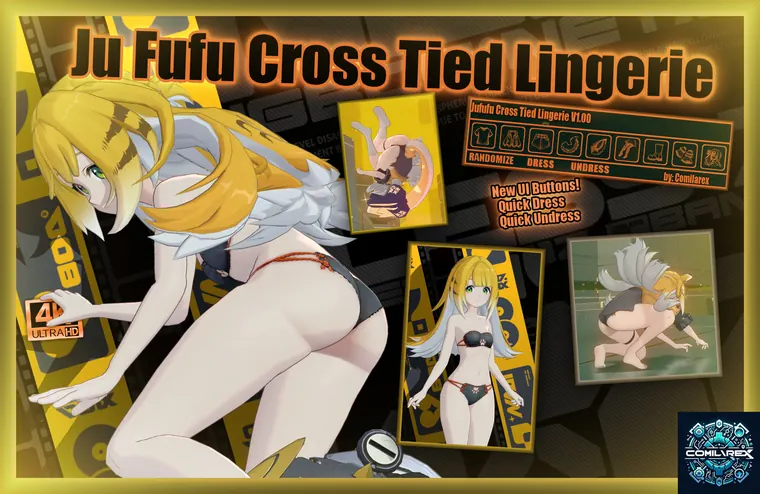 ゼンレスゾーンゼロ 橘福福 mod Ju Fufu Cross Tied Lingerie 4K + Dressup