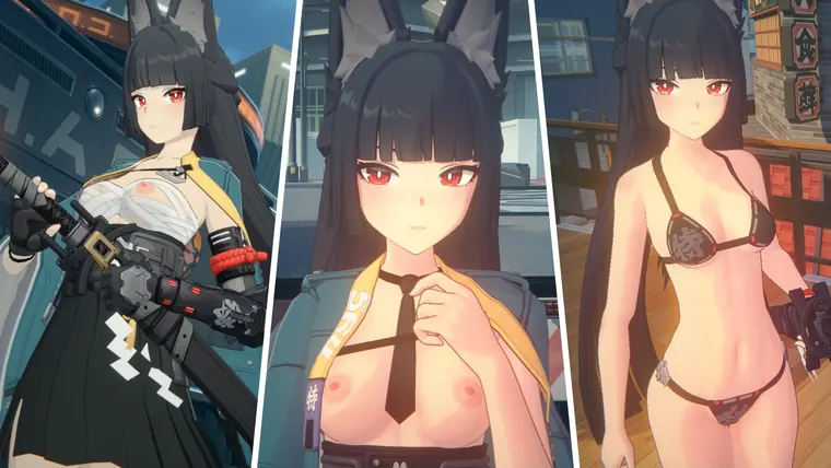 ゼンレスゾーンゼロ 雅 mod Miyabi Undressed: Base Outfit &amp; Bikini Nude Mod