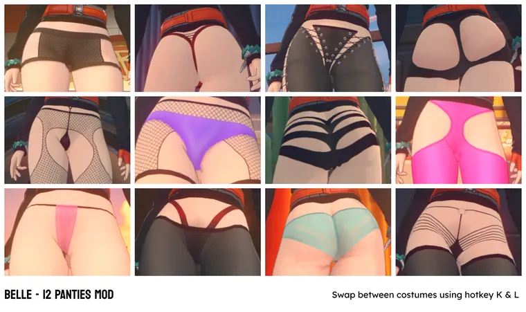 ゼンレスゾーンゼロ リン mod Belle - 12 Sexy Panties &amp; Leggings