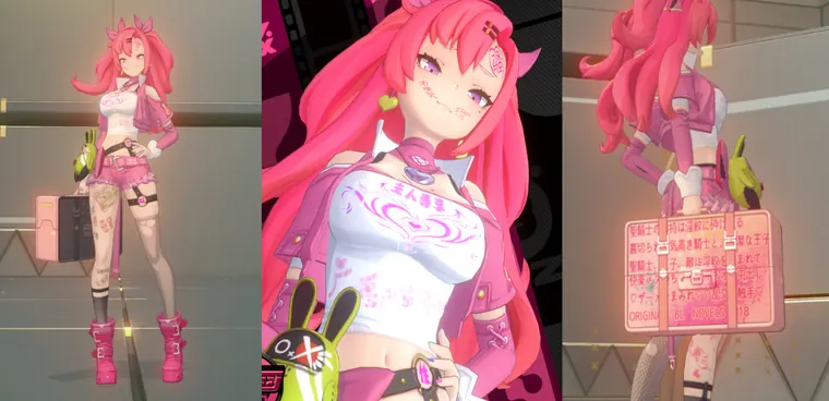 ゼンレスゾーンゼロ ニコ mod Pink Nicole with tattoos and weapons