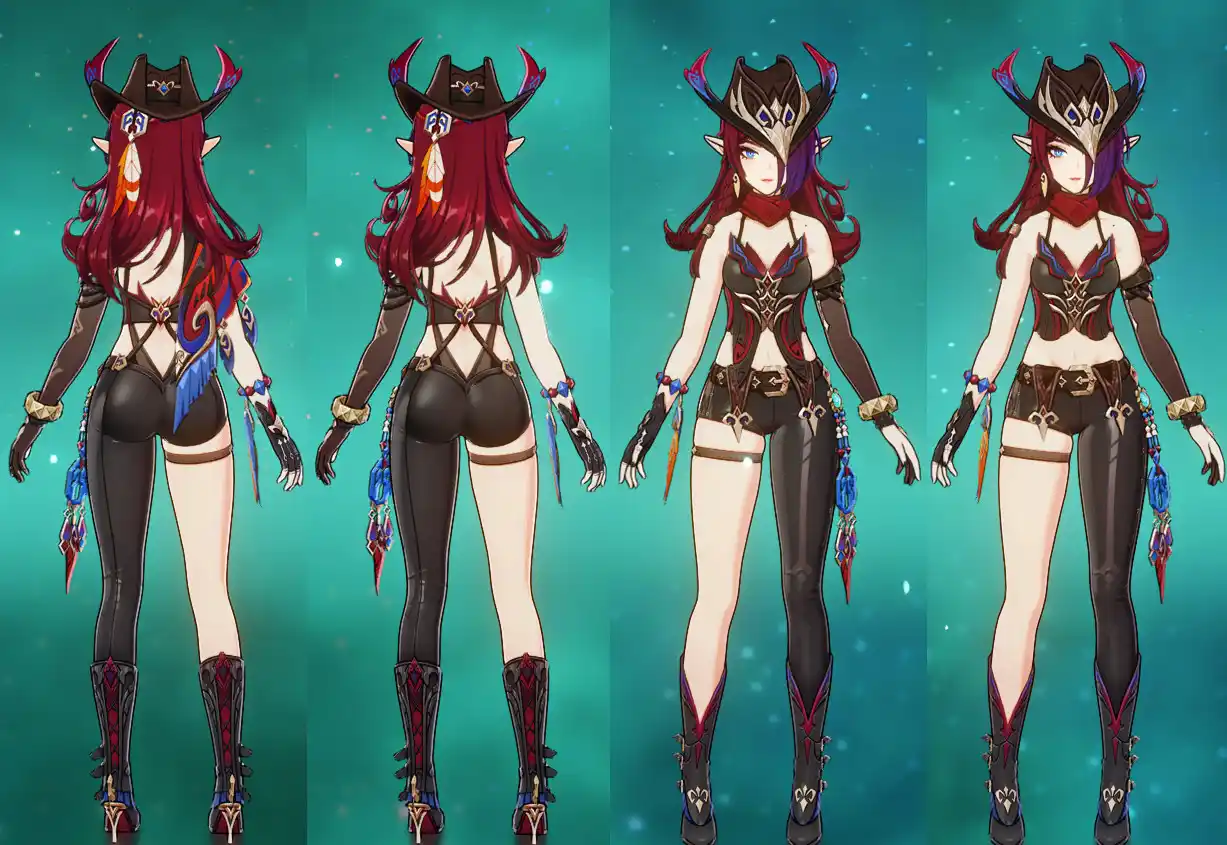 原神 チャスカ Chasca Butt Flaps Remove + No Hat & other Variants mod
