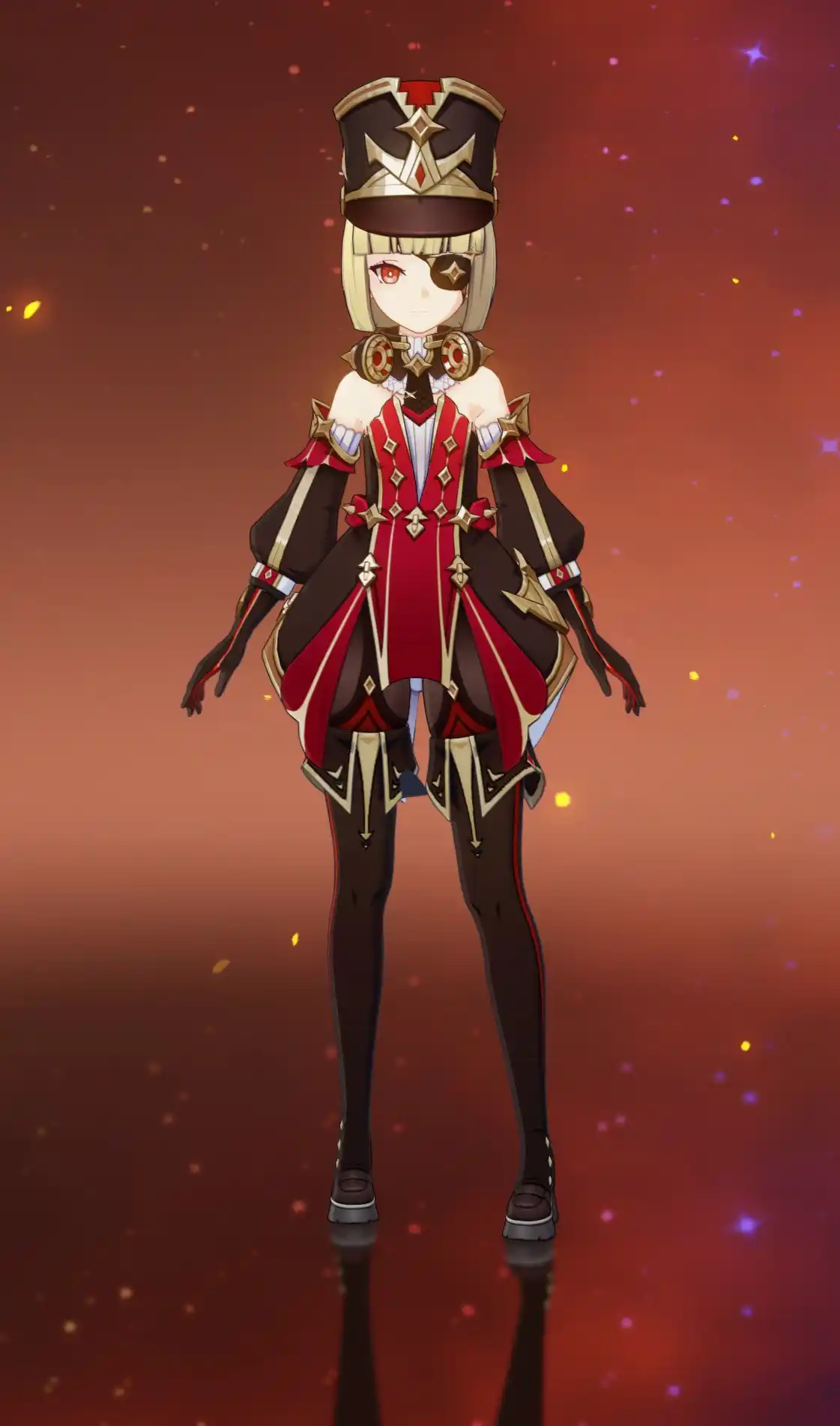 原神 シュヴルーズ Short blonde hair Chevreuse in Hu Tao's color mod