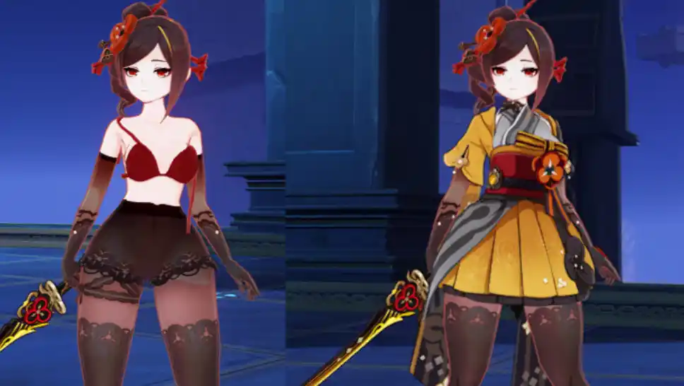 原神 千織（ちおり） Chiori Thick Thighs Toggle Dress mod