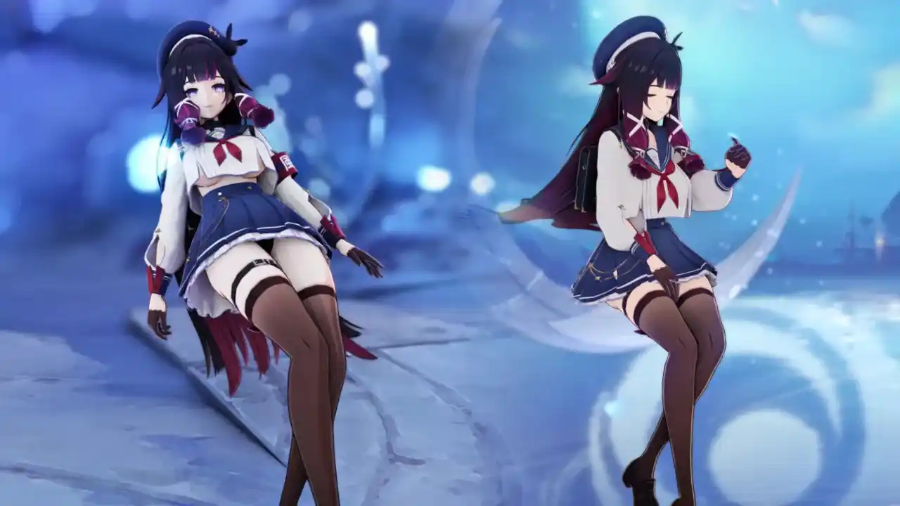 原神 コロンビーナ underboob school uniform Columbina mod