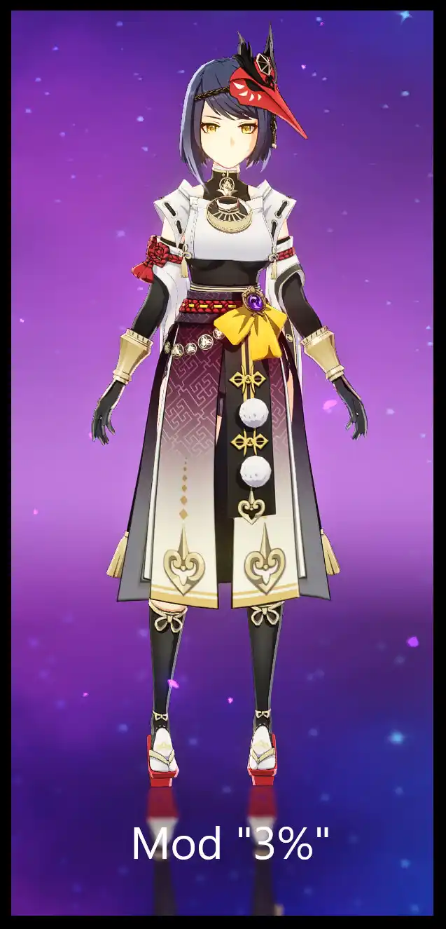 原神 九条裟羅（くじょう さら） Kujou Sara "3%" Thiccer + 4k + 4 Variants mod