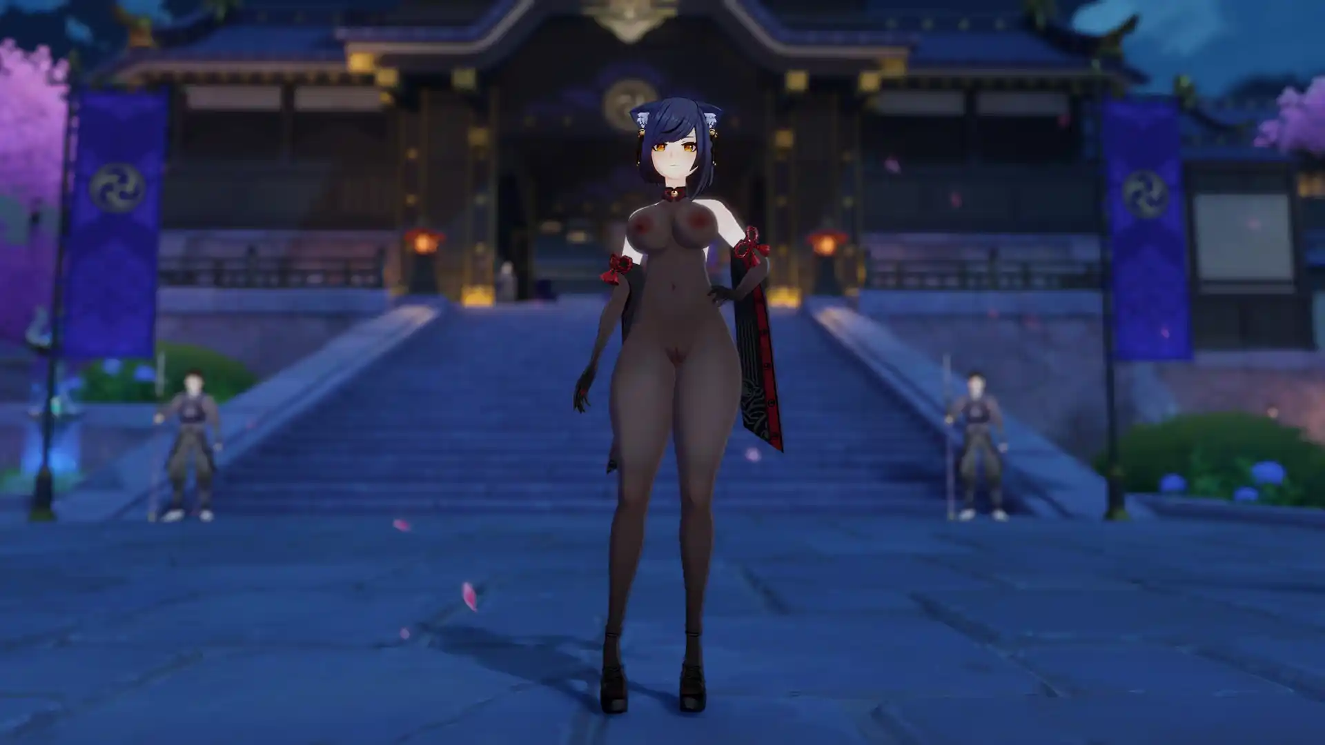 原神 九条裟羅（くじょう さら） Kujou Sara Transparent Bodysuit Big Breasts mod