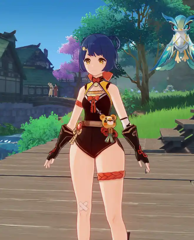 原神 香菱(シャンリン) Slightly Thicc Xiangling no skirt mod