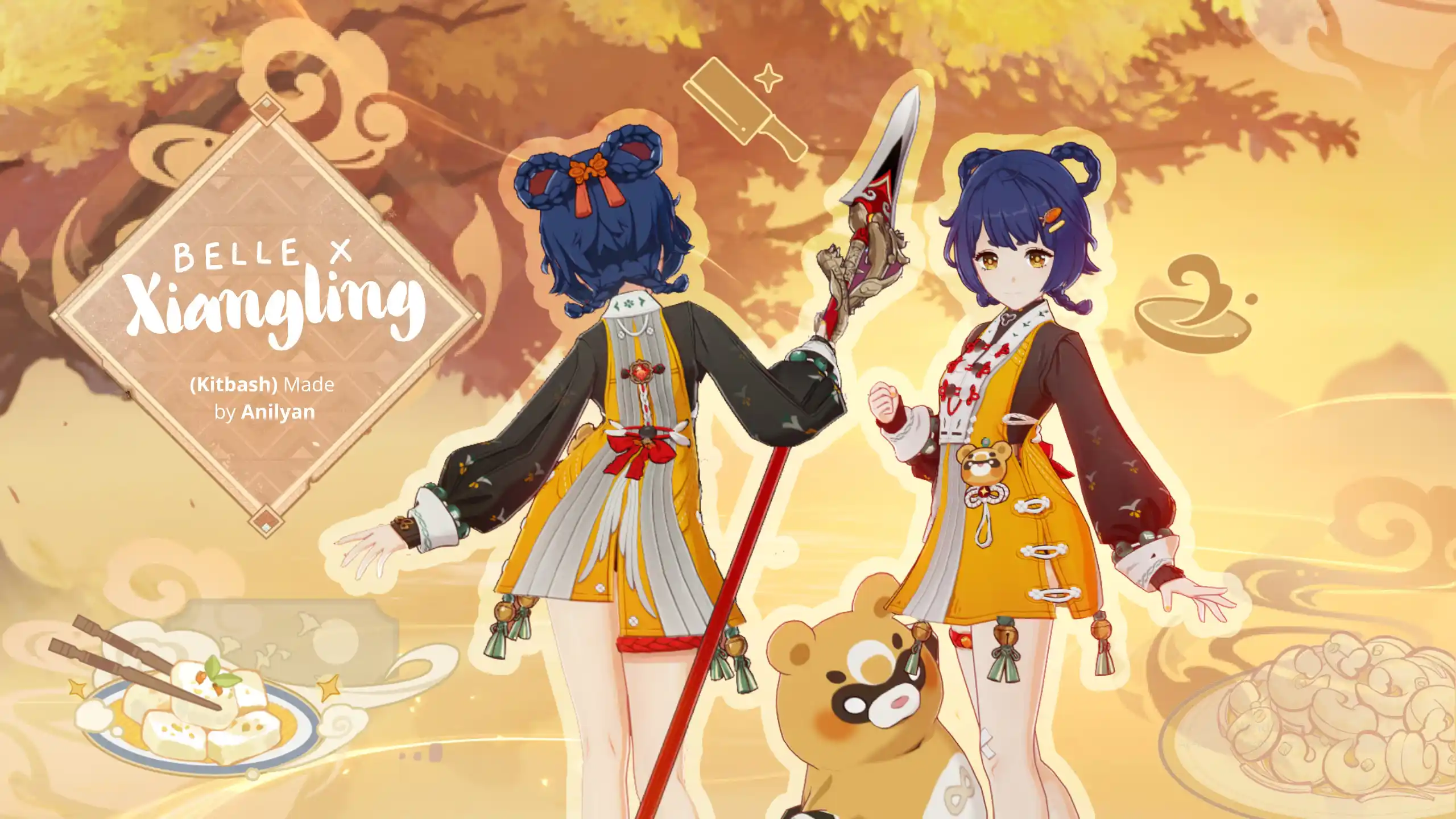 原神 香菱(シャンリン) Xiangling in Belle's outfit mod