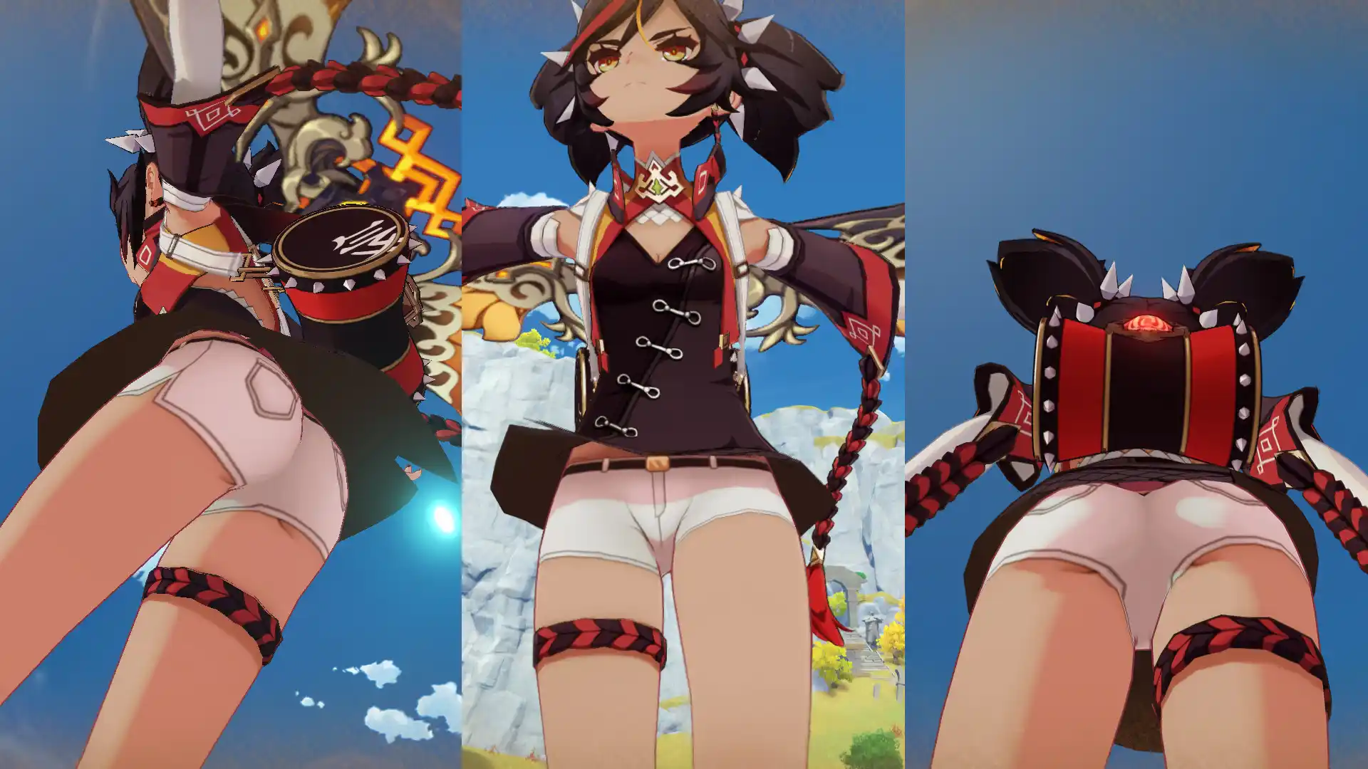 原神 辛炎(シンエン) Xinyan's Booty Shorts and Optional Tanlines mod