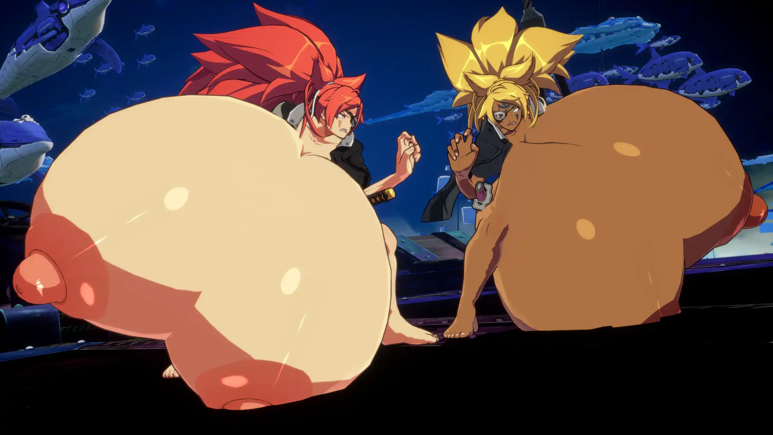 ギルティギアストライヴ 梅喧 Hyper Breasts Baiken mod