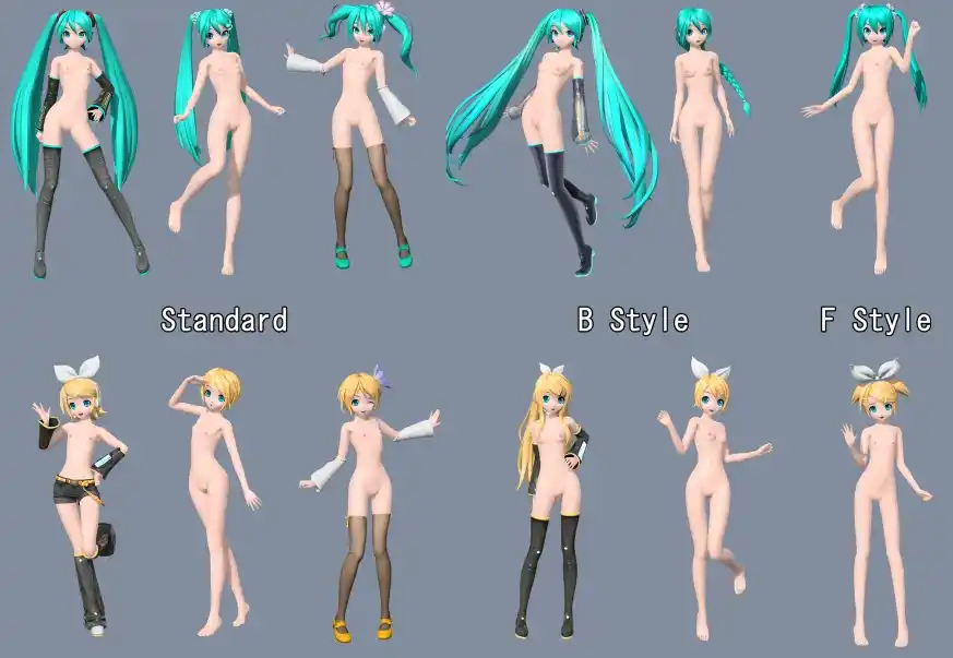 初音ミク Project DIVA MEGA39's+ Miku + Rin Body types pack v1.2 mod