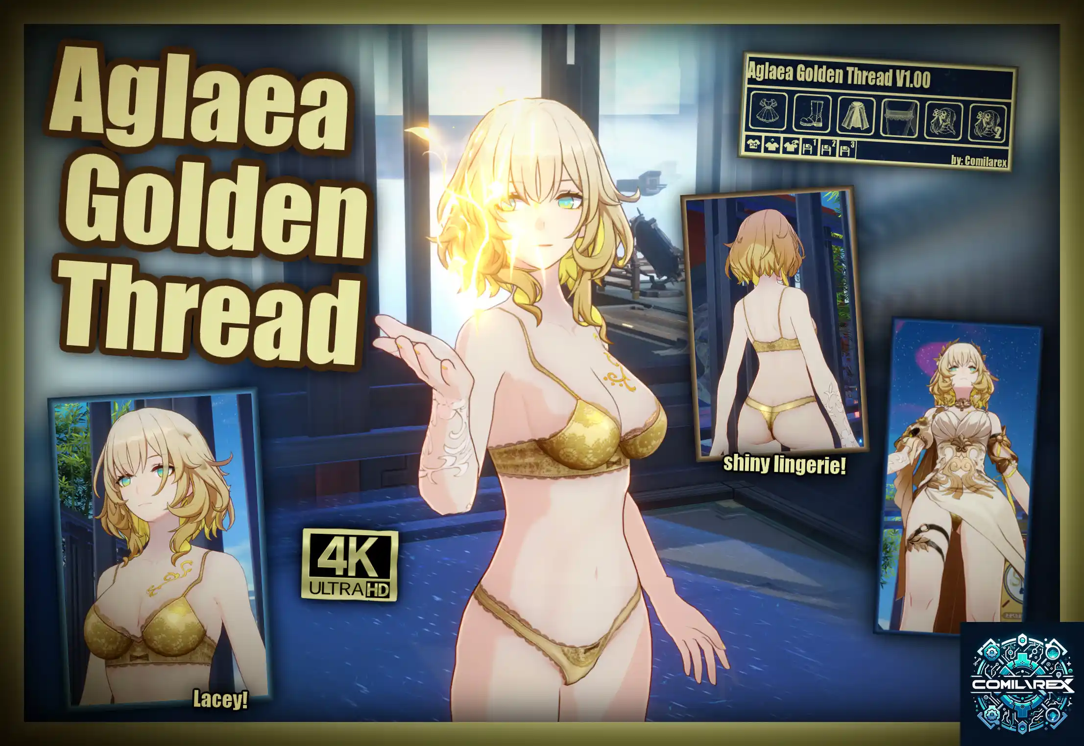 崩壊スターレイル アグライア mod Aglaea "Golden Thread" Lingerie 4K + Dressup