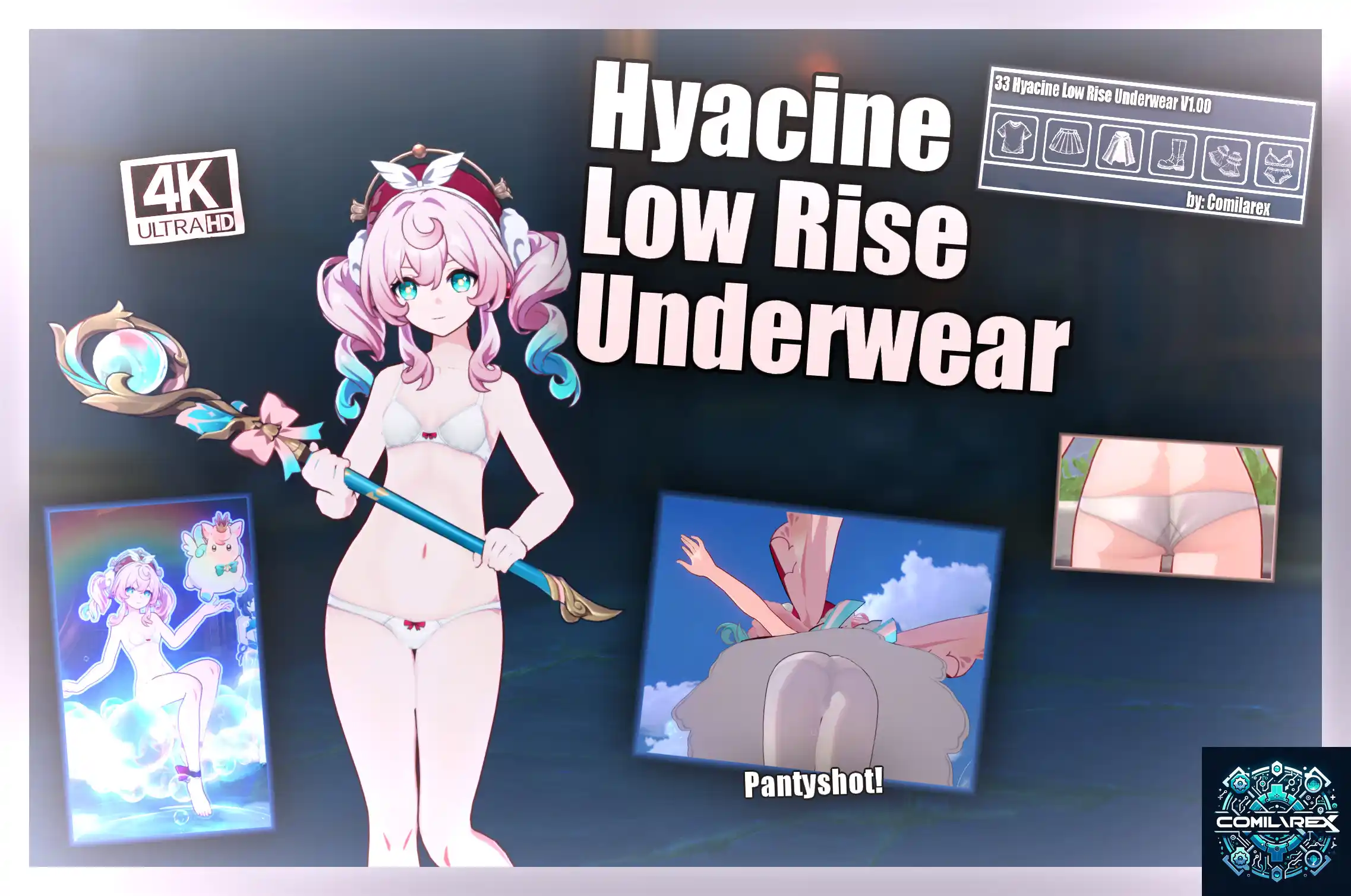 崩壊スターレイル ヒアンシー mod Hyacine Low Rise Underwear 4K + Dressup