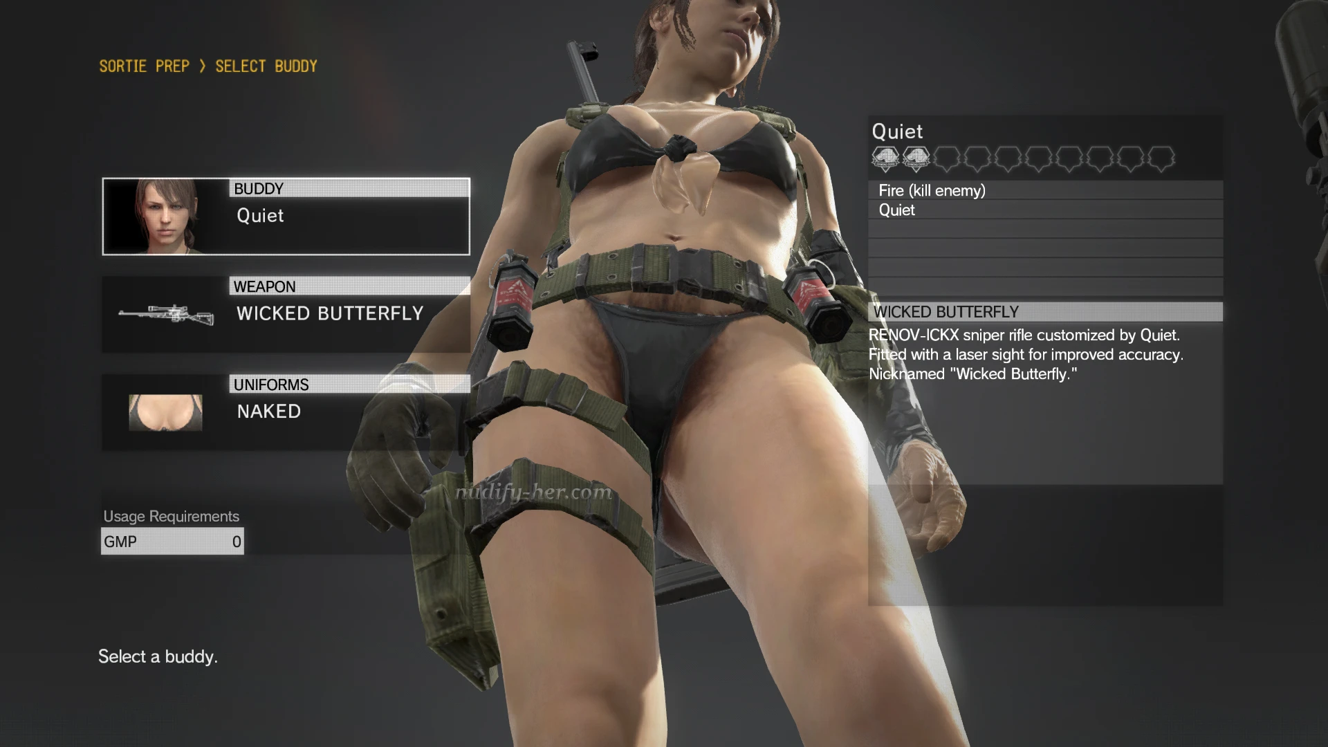 メタルギアソリッドV ファントムペイン Quite hairy Quiet (no stockings) mod