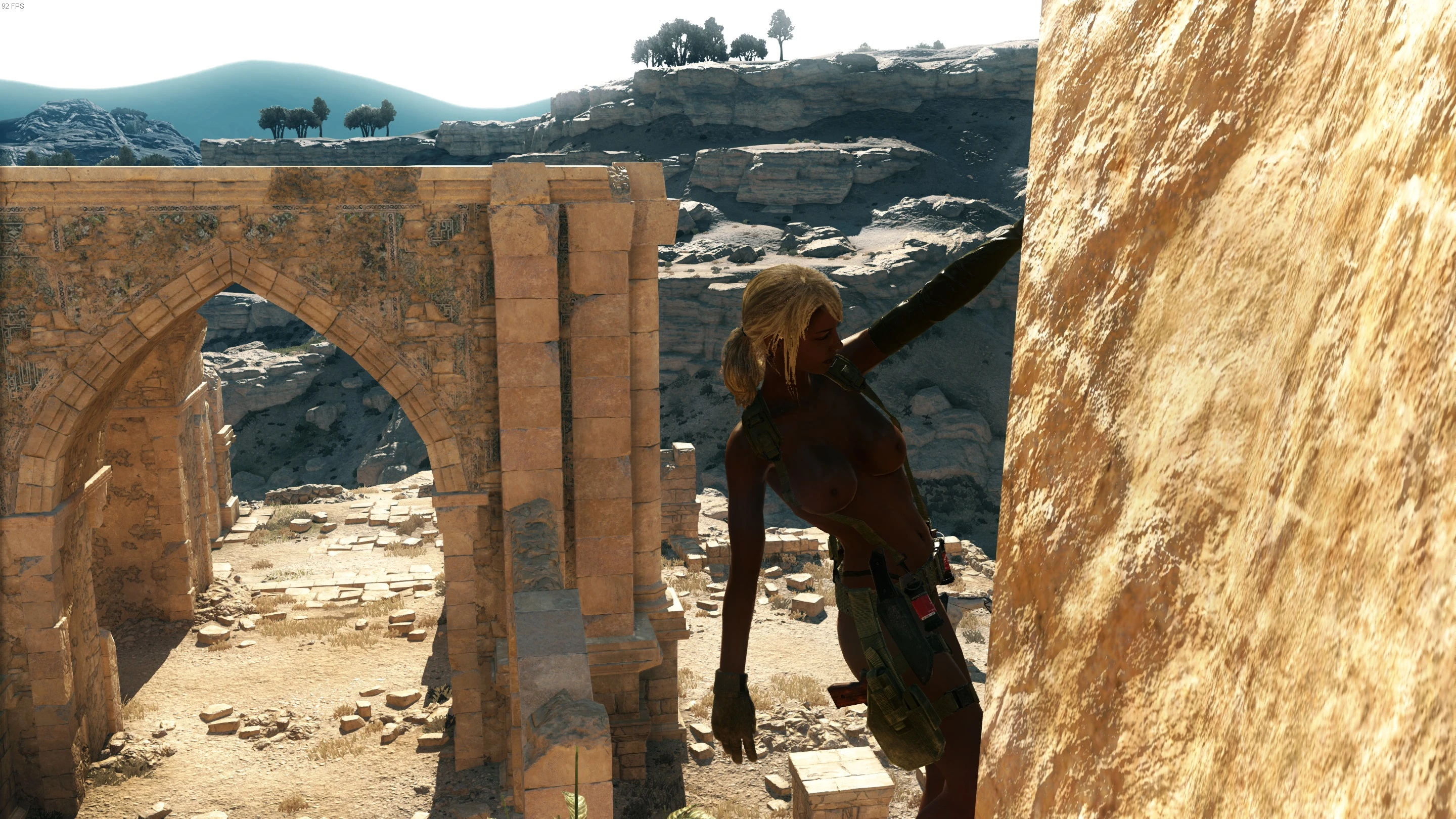 メタルギアソリッドV ファントムペイン Quiet Blond hakki nude and topless mod