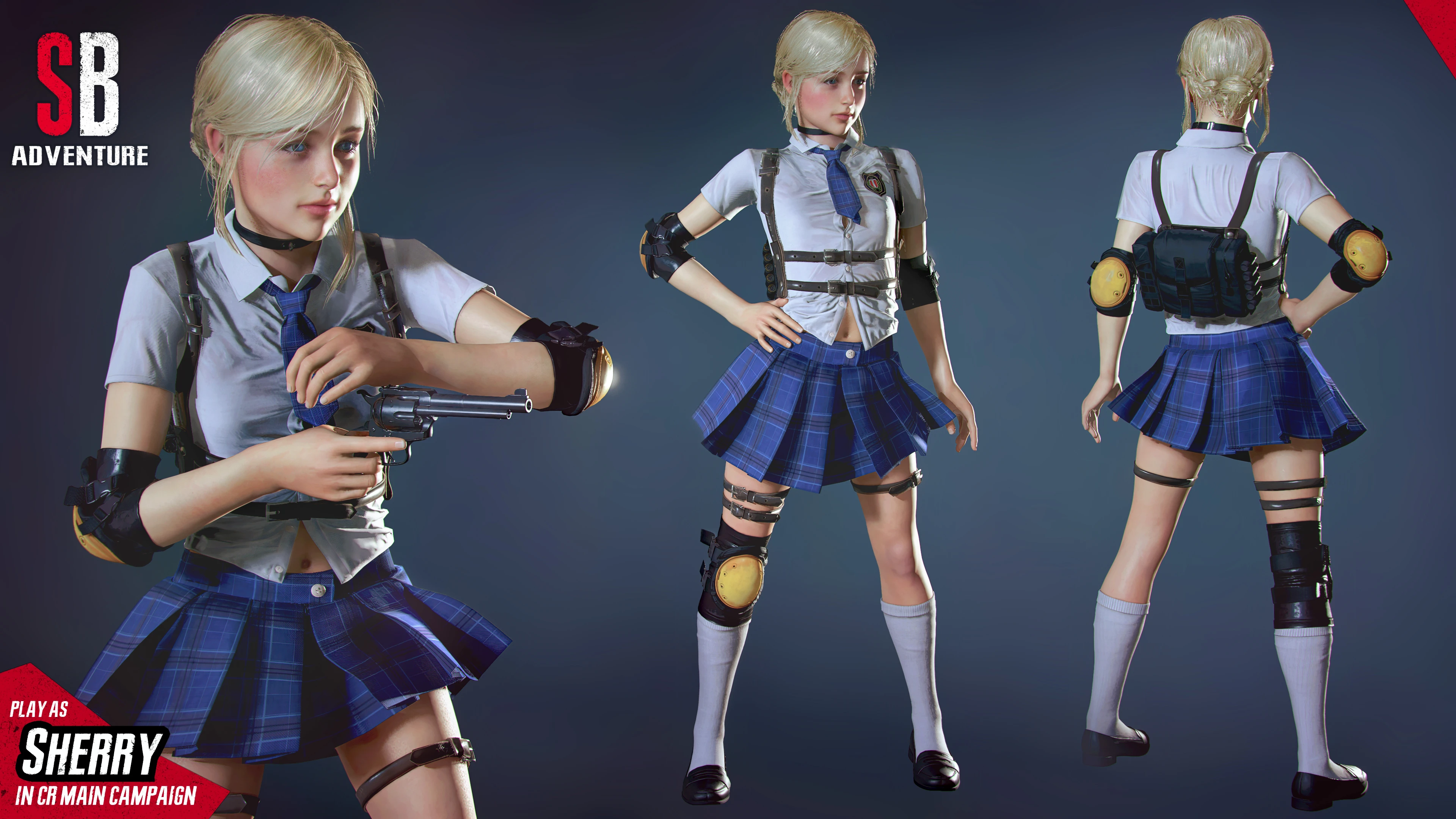 バイオRe2 シェリー Sherry Adventure - Apocalypse Schoolgirl mod