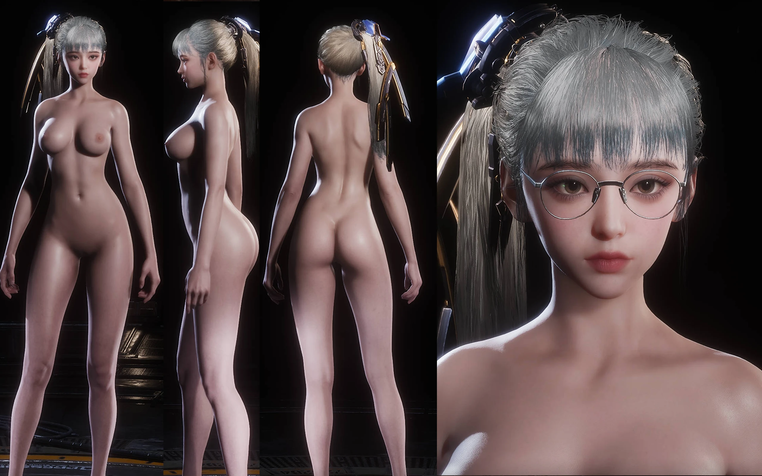 ステラーブレイド Eve_Nude_Barefoot_Scarlet Head Skin_Pale Skin_Slim Body MOD
