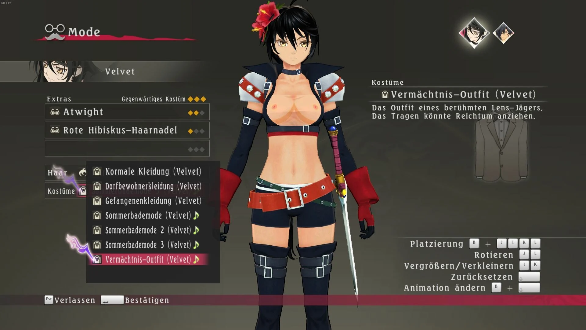 テイルズオブベルセリア NSFW Velvet Prisoner Outfit Tan Mod.7z mod